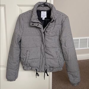 gingham puffer jacket